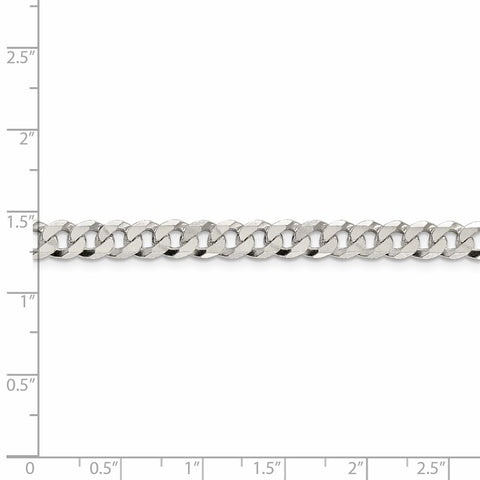 Sterling Silver 6mm Beveled Curb Chain-WBC-QFB150-28