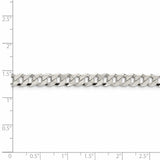 Sterling Silver 6mm Beveled Curb Chain-WBC-QFB150-16