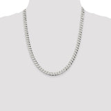 Sterling Silver 7mm Beveled Curb Chain-WBC-QFB180-22