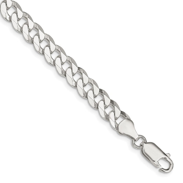 Sterling Silver 7mm Beveled Curb Chain-WBC-QFB180-8