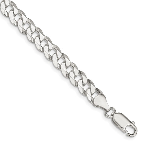 Sterling Silver 7mm Beveled Curb Chain-WBC-QFB180-7