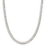 Sterling Silver 7mm Beveled Curb Chain-WBC-QFB180-24