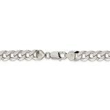 Sterling Silver 8.5mm Beveled Curb Chain-WBC-QFB210-20