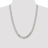 Sterling Silver 8.5mm Beveled Curb Chain-WBC-QFB210-24