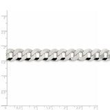 Sterling Silver 10.6mm Beveled Curb Chain-WBC-QFB250-24