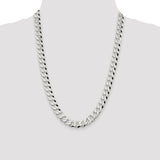 Sterling Silver 10.6mm Beveled Curb Chain-WBC-QFB250-24