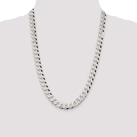 Sterling Silver 10.6mm Beveled Curb Chain-WBC-QFB250-24