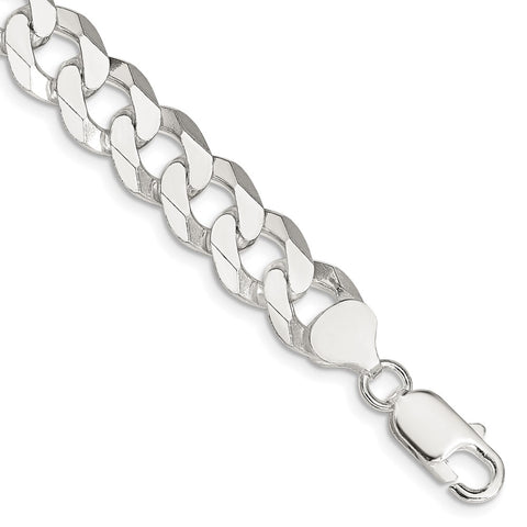 Sterling Silver 10.6mm Beveled Curb Chain-WBC-QFB250-9