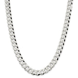 Sterling Silver 10.6mm Beveled Curb Chain-WBC-QFB250-24