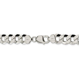 Sterling Silver 12.3mm Beveled Curb Chain-WBC-QFB300-9