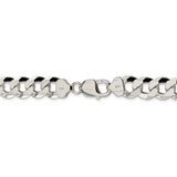 Sterling Silver 12.3mm Beveled Curb Chain-WBC-QFB300-26