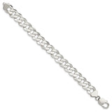 Sterling Silver 12.3mm Beveled Curb Chain-WBC-QFB300-9