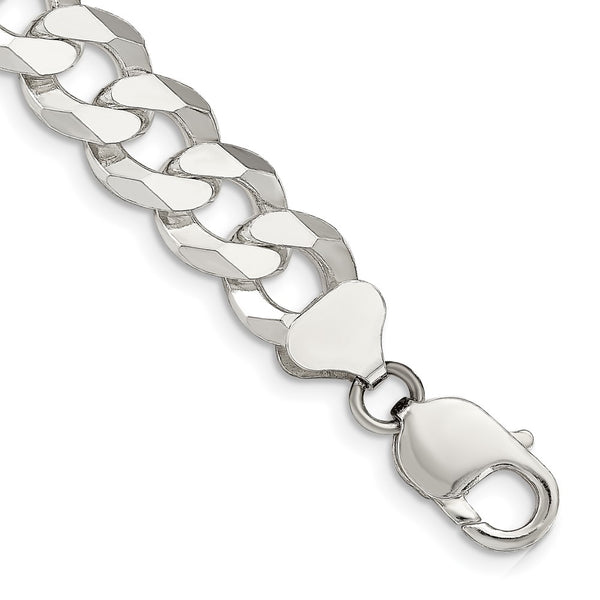 Sterling Silver 12.3mm Beveled Curb Chain-WBC-QFB300-9