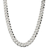 Sterling Silver 12.3mm Beveled Curb Chain-WBC-QFB300-26