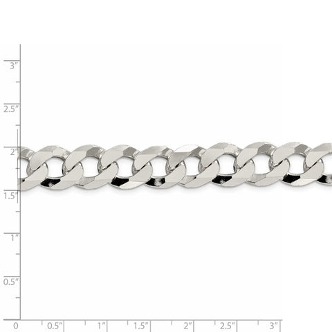 Sterling Silver 13mm Beveled Curb Chain-WBC-QFB310-26