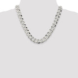 Sterling Silver 13mm Beveled Curb Chain-WBC-QFB310-20