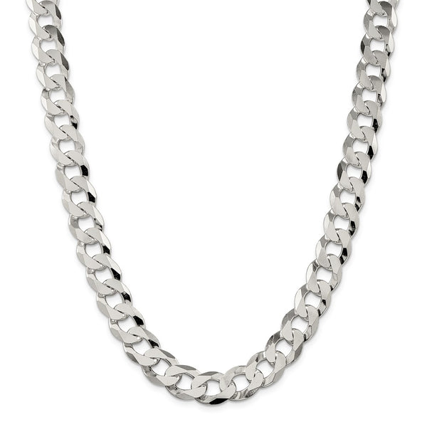 Sterling Silver 13mm Beveled Curb Chain-WBC-QFB310-20