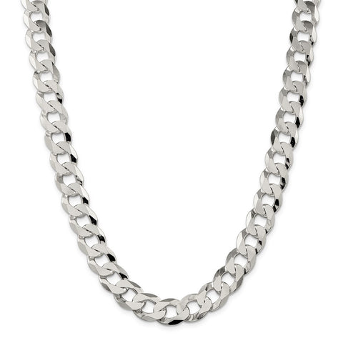 Sterling Silver 13mm Beveled Curb Chain-WBC-QFB310-20