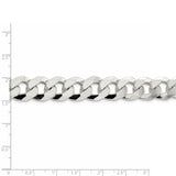 Sterling Silver 14mm Beveled Curb Chain-WBC-QFB350-8