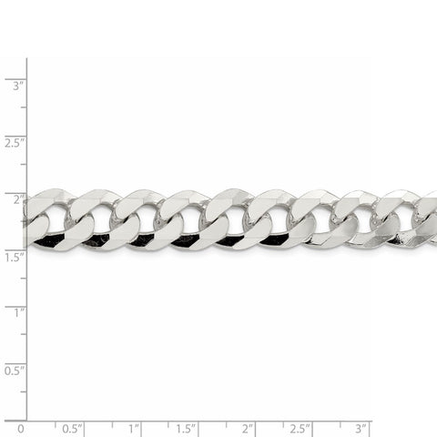 Sterling Silver 14mm Beveled Curb Chain-WBC-QFB350-9