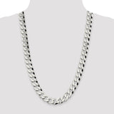 Sterling Silver 14mm Beveled Curb Chain-WBC-QFB350-26