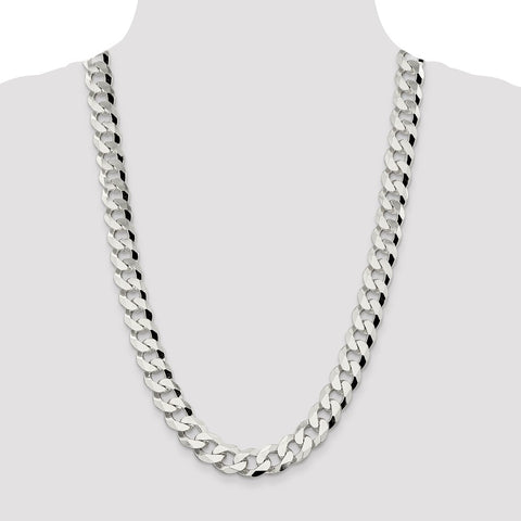 Sterling Silver 14mm Beveled Curb Chain-WBC-QFB350-26