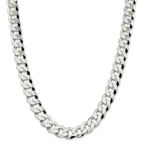Sterling Silver 14mm Beveled Curb Chain-WBC-QFB350-20