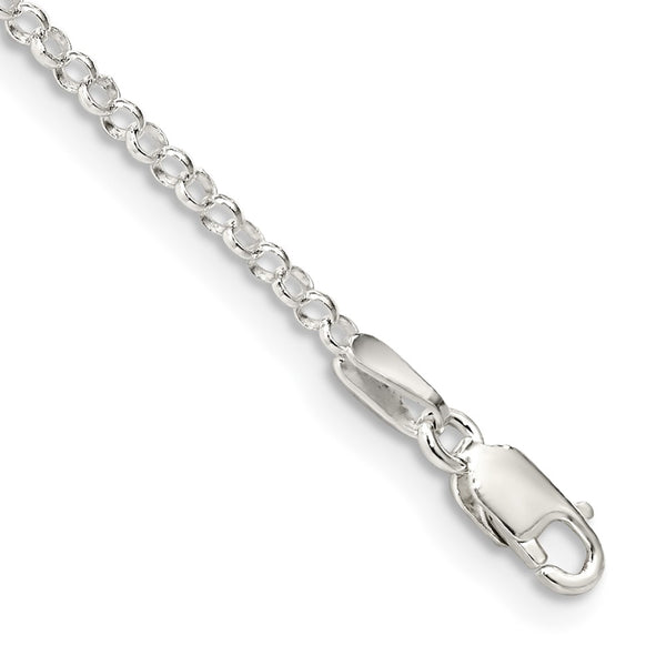 Sterling Silver 2mm Rolo Chain Anklet-WBC-QFC1-10