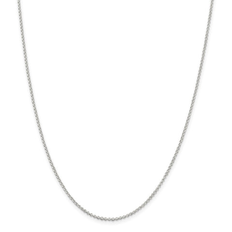 Sterling Silver Rhodium-plated 1.5mm Rolo Chain w/2in ext.-WBC-QFC103RH-18