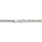 Sterling Silver 4.25mm Semi-solid Rolo Chain-WBC-QFC106-24