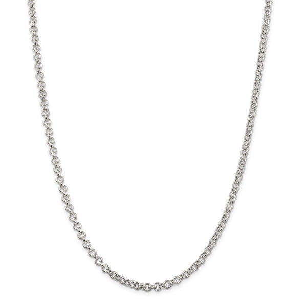Sterling Silver 4.25mm Semi-solid Rolo Chain-WBC-QFC106-24