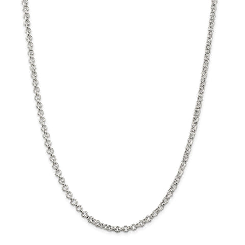 Sterling Silver 4.25mm Semi-solid Rolo Chain-WBC-QFC106-24