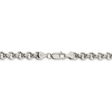 Sterling Silver 6.5mm Semi-solid Rolo Chain-WBC-QFC107-24