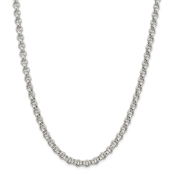 Sterling Silver 6.5mm Semi-solid Rolo Chain-WBC-QFC107-24