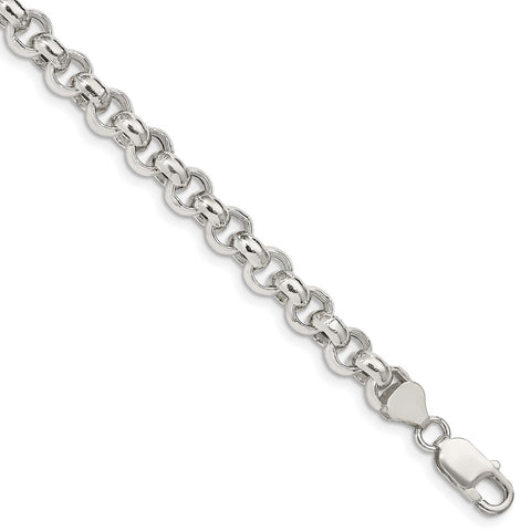 Sterling Silver 7.75mm Semi-solid Rolo Chain-WBC-QFC108-8