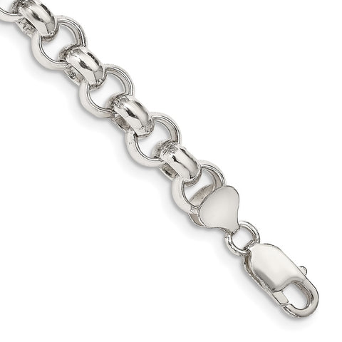 Sterling Silver 9.5mm Semi-solid Rolo Chain-WBC-QFC109-8.5