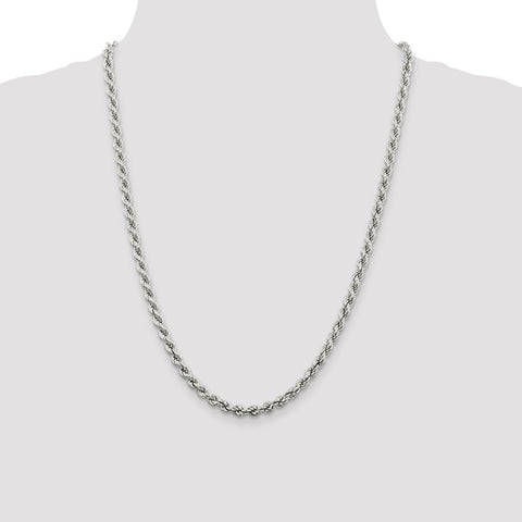 Sterling Silver 5.3mm Semi-solid Rope Chain-WBC-QFC119-24