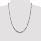 Sterling Silver 6.4mm Semi-solid Rope Chain-WBC-QFC120-24