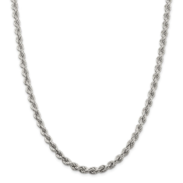 Sterling Silver 6.4mm Semi-solid Rope Chain-WBC-QFC120-24