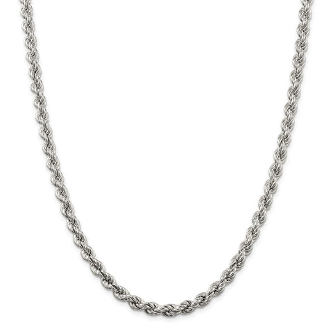 Sterling Silver 6.4mm Semi-solid Rope Chain-WBC-QFC120-20