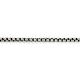 Sterling Silver Antiqued 3.5mm D/C Round Box Chain-WBC-QFC136-22