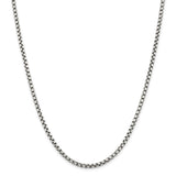 Sterling Silver Antiqued 3.5mm D/C Round Box Chain-WBC-QFC136-22