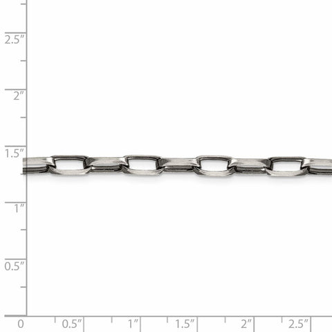 Sterling Silver Antiqued 4.8mm Elongated Open Link Chain-WBC-QFC139-26
