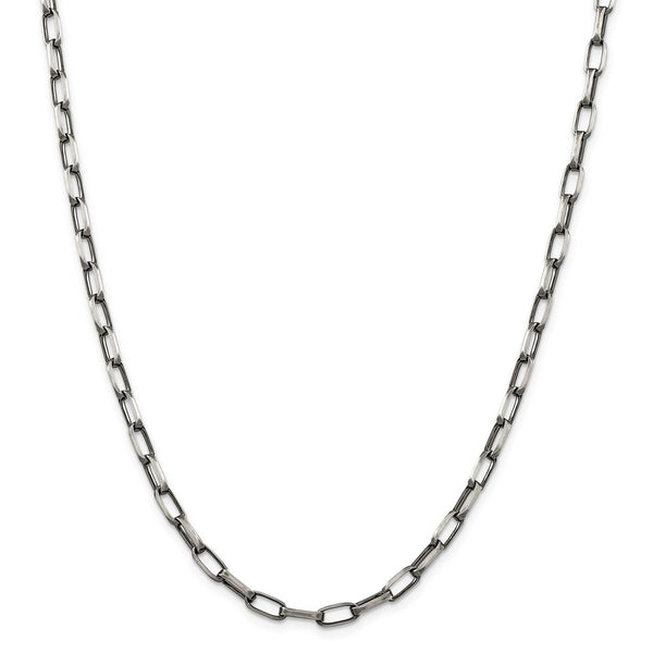 Sterling Silver Antiqued 4.8mm Elongated Open Link Chain-WBC-QFC139-26