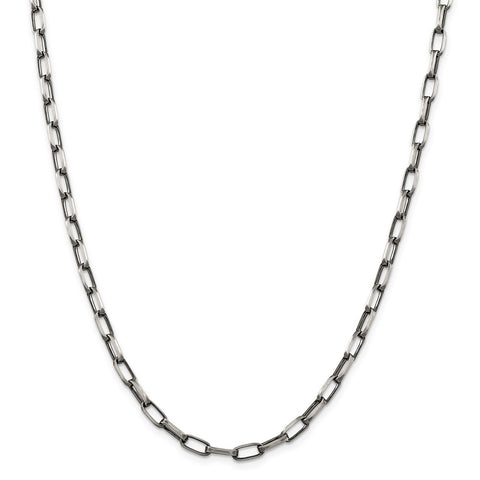 Sterling Silver Antiqued 4.8mm Elongated Open Link Chain-WBC-QFC139-26