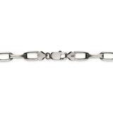 Sterling Silver Antiqued 8mm Elongated Open Link Chain-WBC-QFC140-8.5