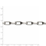 Sterling Silver Antiqued 8mm Elongated Open Link Chain-WBC-QFC140-22