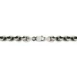 Sterling Silver Antiqued 7.0mm D/C Elongated Open Link Chain-WBC-QFC144-8.5