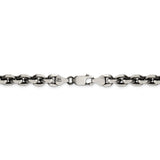 Sterling Silver Antiqued 7.0mm D/C Elongated Open Link Chain-WBC-QFC144-26