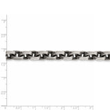 Sterling Silver Antiqued 8.6mm D/C Elongated Open Link Chain-WBC-QFC145-8.5